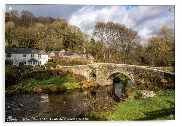 Huckworthy Bridge - Dartmoor Acrylic by Jean Fry