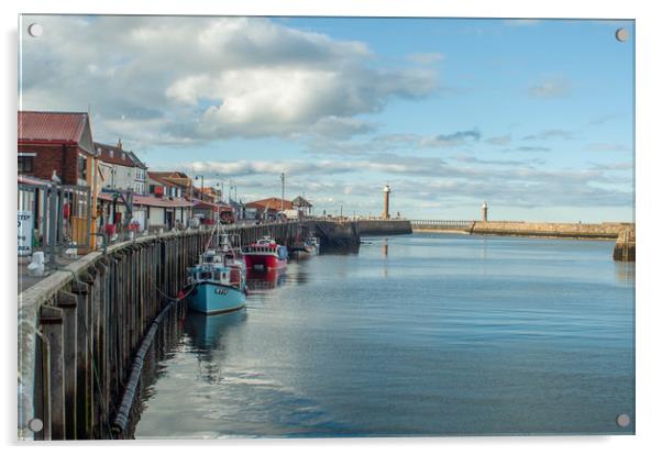 whitby harbour Acrylic by Rob Farrell