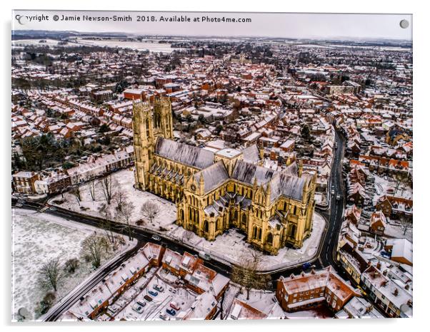 Beverley Minster in the Snow Acrylic by Jamie Newson-Smith