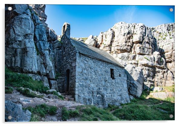 St Govan's Chapel Acrylic by stuart bingham