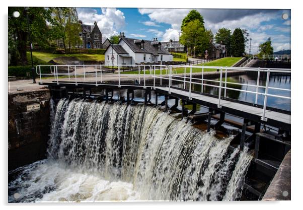 Fort Augustus lock gates Acrylic by stuart bingham