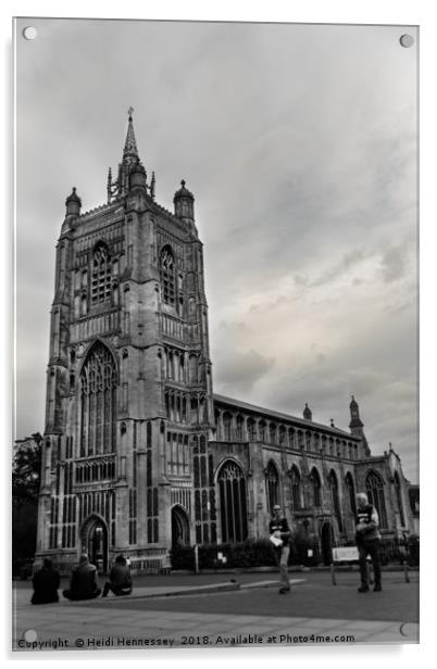 Moody Peaceful Norwich Church Acrylic by Heidi Hennessey