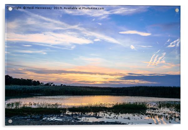 Serene Summer Sunset Acrylic by Heidi Hennessey