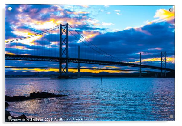 Forth Bridges Acrylic by Paul Gibson