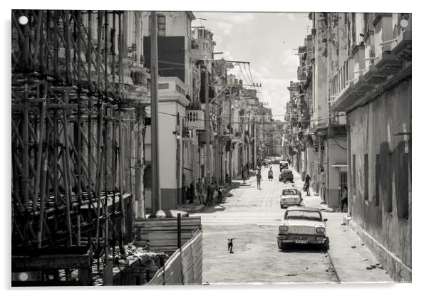 Street life, Havana, Cuba Acrylic by Sophie Shoults