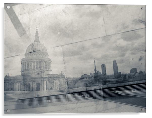 Reflection of St Paul's Cathedral and City of Lond Acrylic by Sophie Shoults