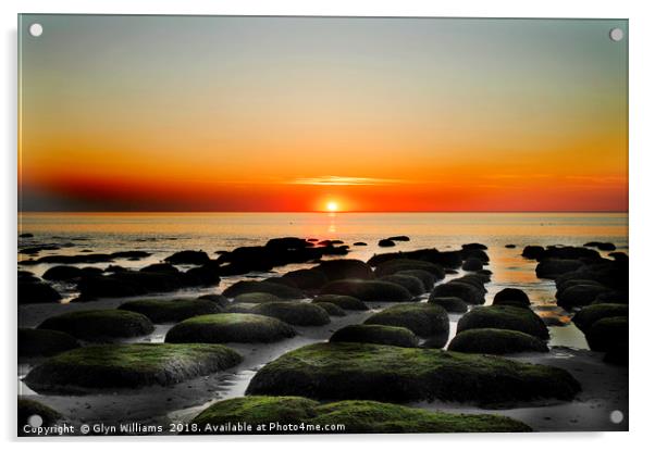 Old Hunstanton (North Norfolk Coast, UK) sunset. Acrylic by Glyn Williams
