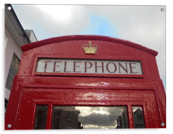 EnglishTelephone Box Acrylic by Simon Hill