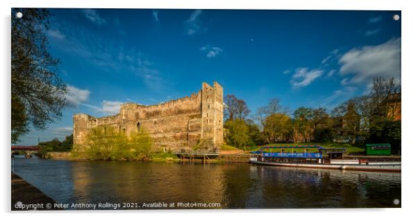 Newark Castle Acrylic by Peter Anthony Rollings