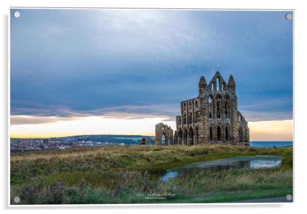 Whitby Abbey Acrylic by Peter Anthony Rollings