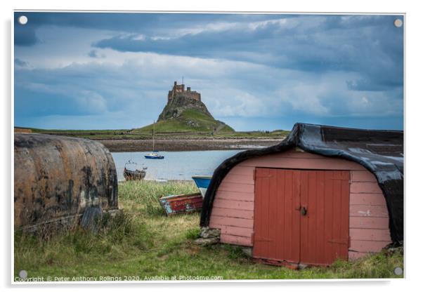 Holy Island Acrylic by Peter Anthony Rollings