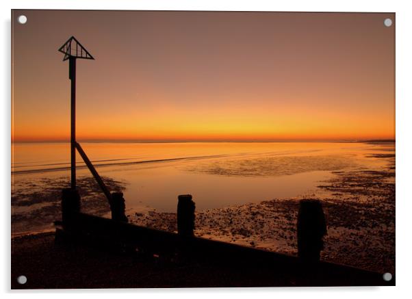 Sunset Hayling Island Acrylic by Nick Keown