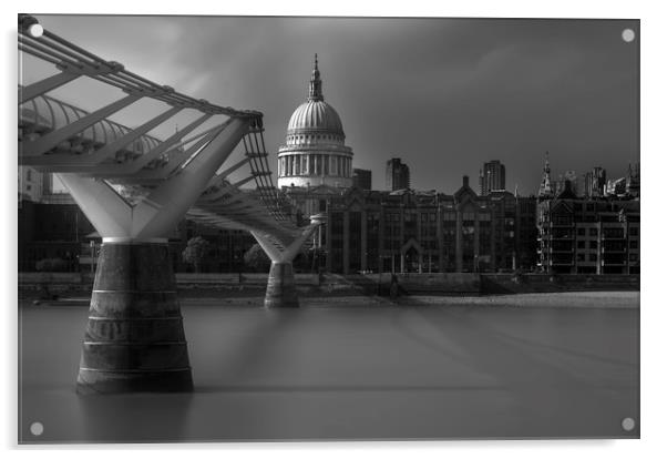 Millennium Bridge London Acrylic by Tony Swain
