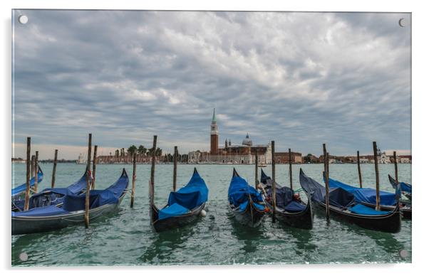 Venice Gondolas Acrylic by Tony Swain