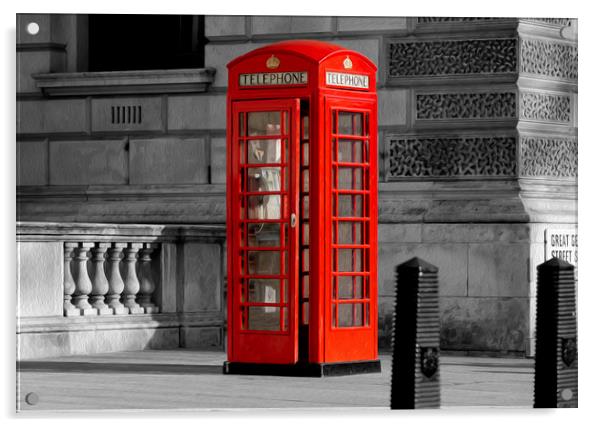 Red Phone Box London oil painting effect Acrylic by Tony Swain