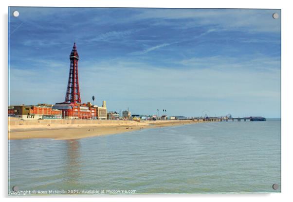 Majestic Blackpool Tower Acrylic by Ross McNeillie
