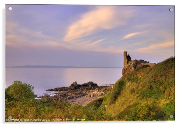 The Majestic Ruins of Dunure Castle Acrylic by Ross McNeillie