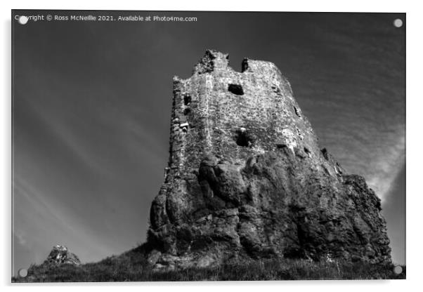 Dunure Castle  Acrylic by Ross McNeillie