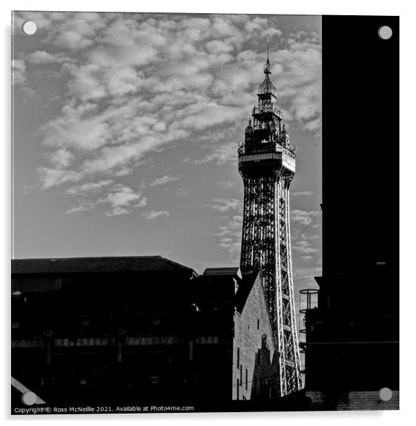 Blackpool Tower - A lost view.  Acrylic by Ross McNeillie