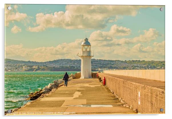 Majestic Lighthouse Amidst Windy Brixham Day Acrylic by Ian Stone