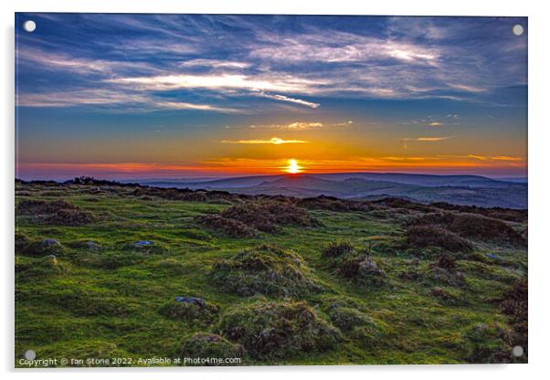 Dartmoor sunset  Acrylic by Ian Stone