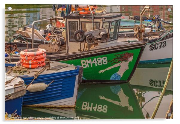 Brixham fishing boats  Acrylic by Ian Stone