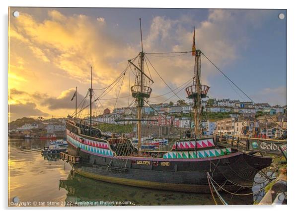 The Golden Hind of Brixham  Acrylic by Ian Stone