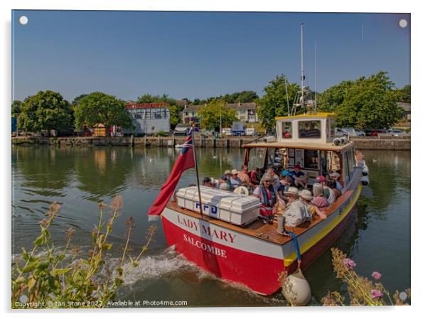 Salcombe to kingsbridge ferry. Acrylic by Ian Stone