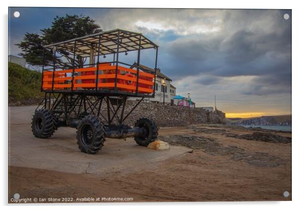 Sea tractor of Burgh island  Acrylic by Ian Stone
