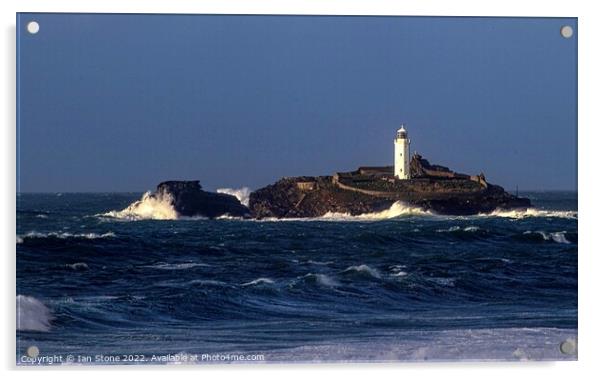 Godrevy lighthouse in Cornwall  Acrylic by Ian Stone