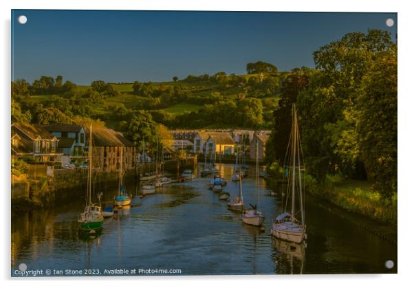 Totnes Golden Hour. Acrylic by Ian Stone