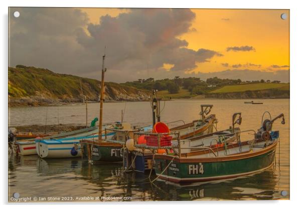 Cornish Fishing Boats  Acrylic by Ian Stone