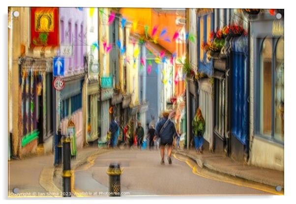 Falmouth High street (abstract) Acrylic by Ian Stone