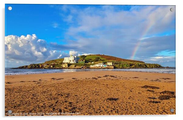Burgh Island Rainbow  Acrylic by Ian Stone