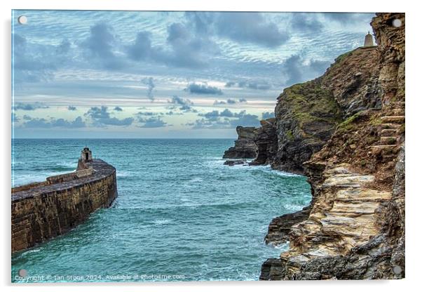 Portreath Harbour Entrance  Acrylic by Ian Stone