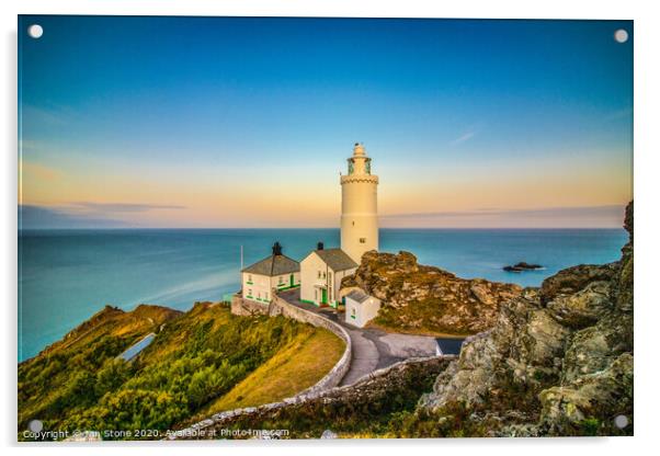 Start point lighthouse, Devon. Acrylic by Ian Stone