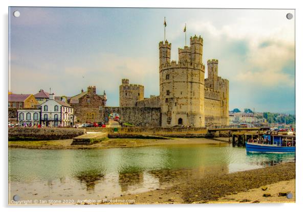 Majestic Caernarfon Castle Acrylic by Ian Stone