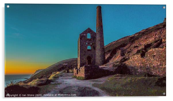 Golden Glow at Wheal Coates Acrylic by Ian Stone