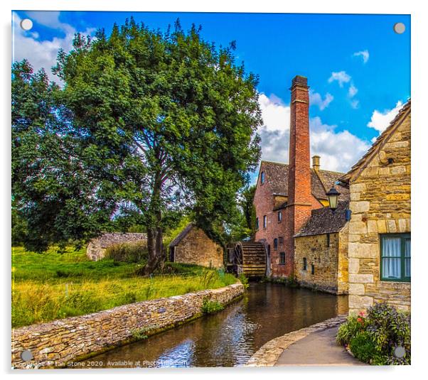 Rustic Charm of Cotswolds River Mill Acrylic by Ian Stone