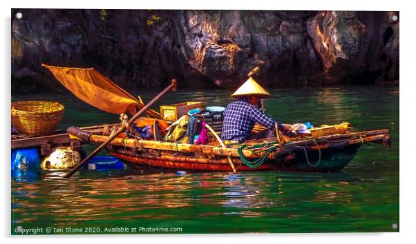 Vietnam fisherman  Acrylic by Ian Stone