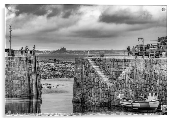 Mousehole Harbour in Cornwall  Acrylic by Ian Stone