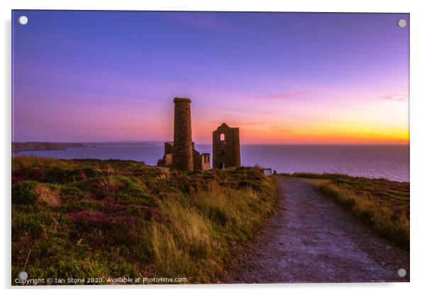 Majestic Sunset over Wheal Coates Acrylic by Ian Stone