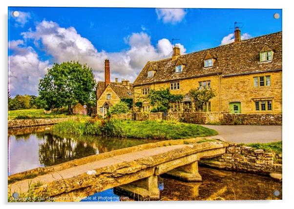 Lower Slaughter, Cotswolds. Acrylic by Ian Stone
