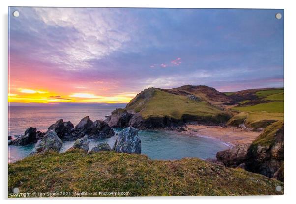 Devon sunset  Acrylic by Ian Stone