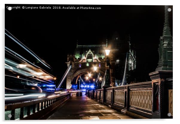 A night on Tower Bridge Acrylic by Langiano Gabriele