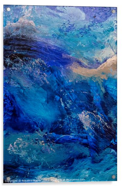 Stormy sea abstract Acrylic by Rosaline Napier