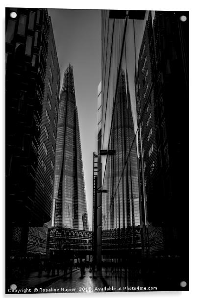 Shard London in black and white Acrylic by Rosaline Napier