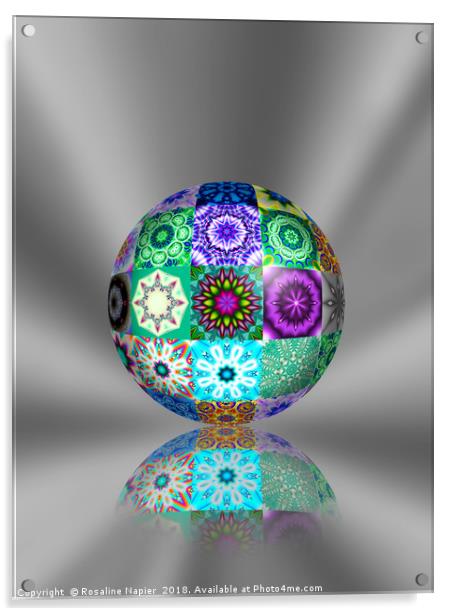 Fractal art sphere montage Acrylic by Rosaline Napier