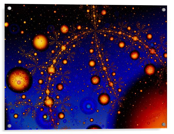 Exploding planets fractal art Acrylic by Rosaline Napier