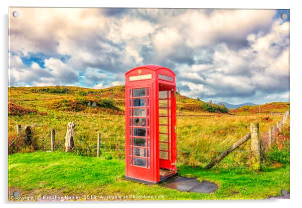 Skye phone box  Acrylic by Rosaline Napier